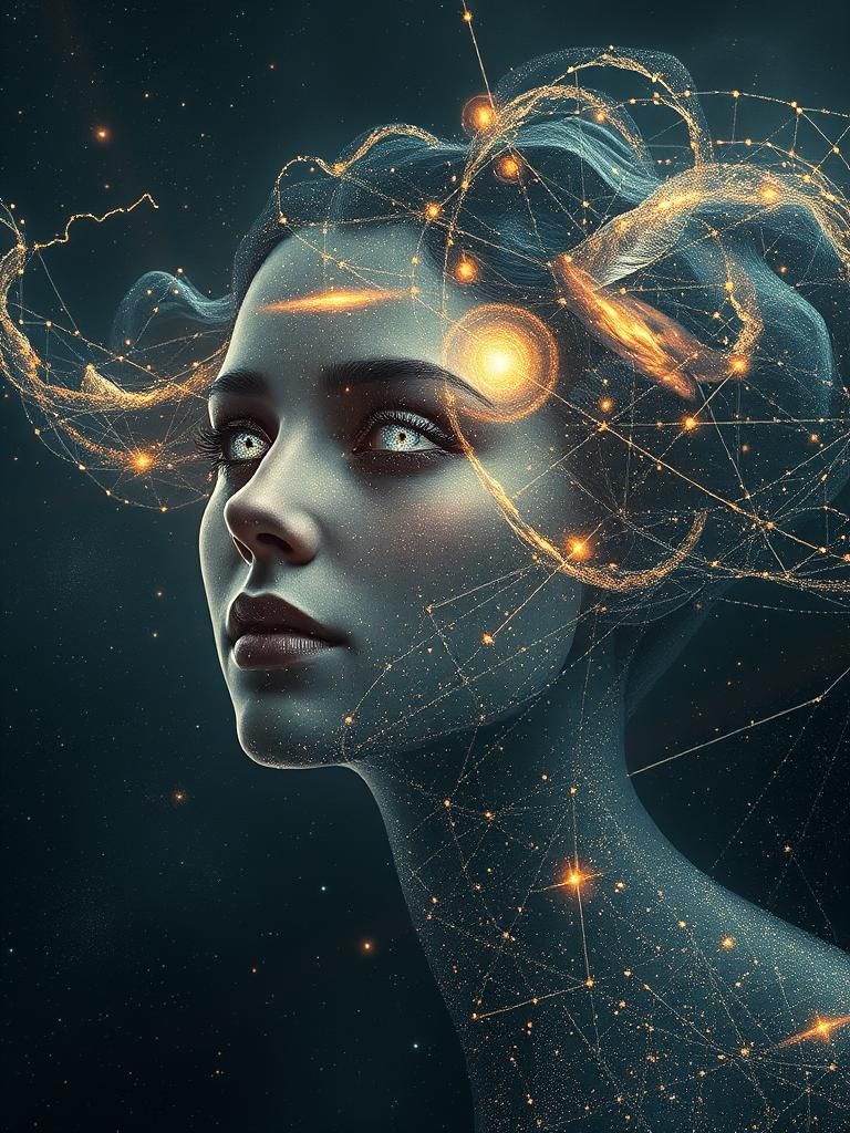 Cosmic Woman Formed From Galaxies and Stardust