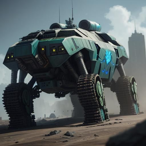 Futuristic UNSC Gausshog in Sci-Fi Setting
