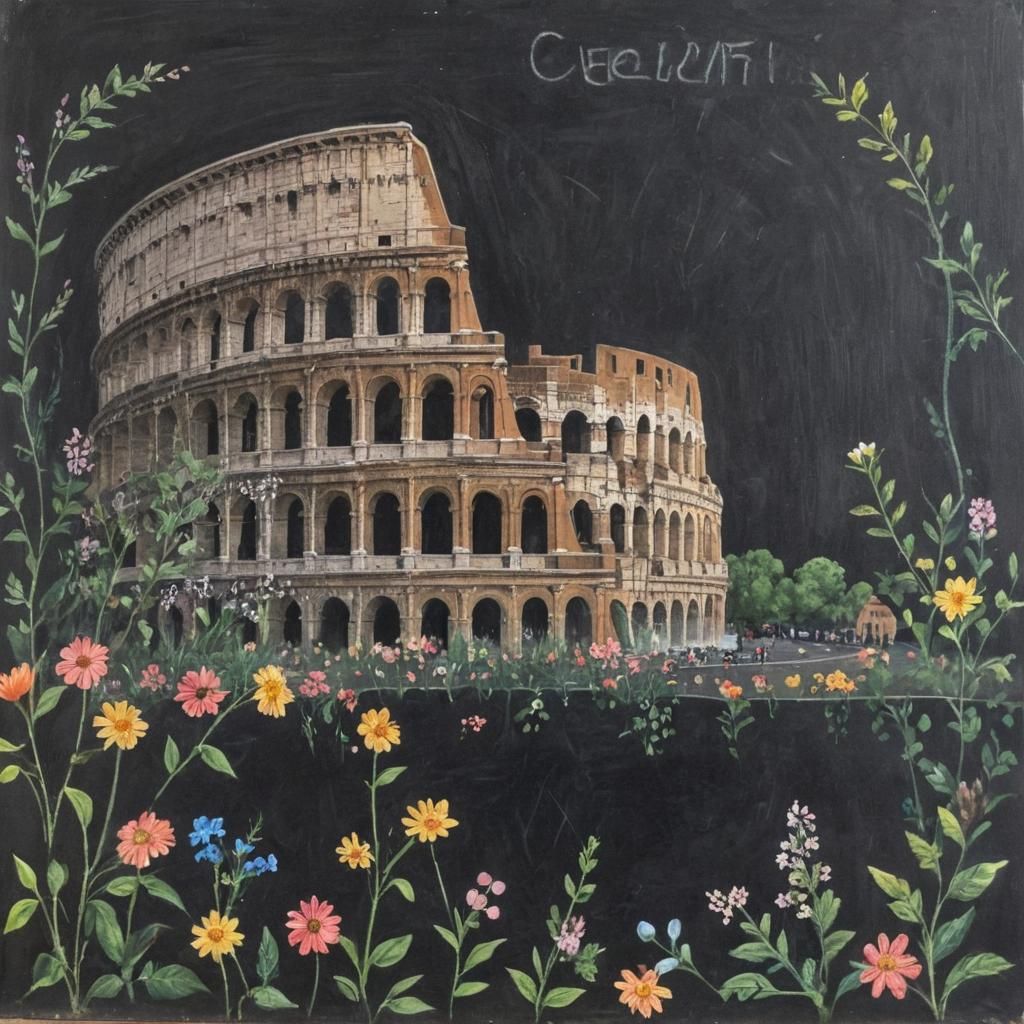 Roman colosseum in chalk