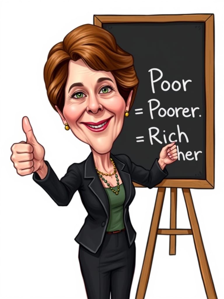 Caricature of Chancellor Rachel Reeves in a Humorous Social ...