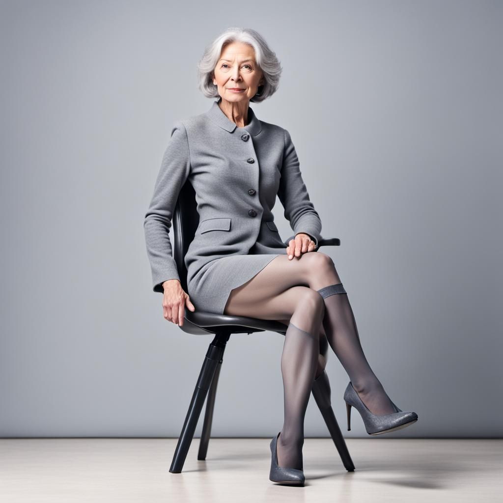 Elegant Woman in Pantyhose: High-Resolution Fashion Photo