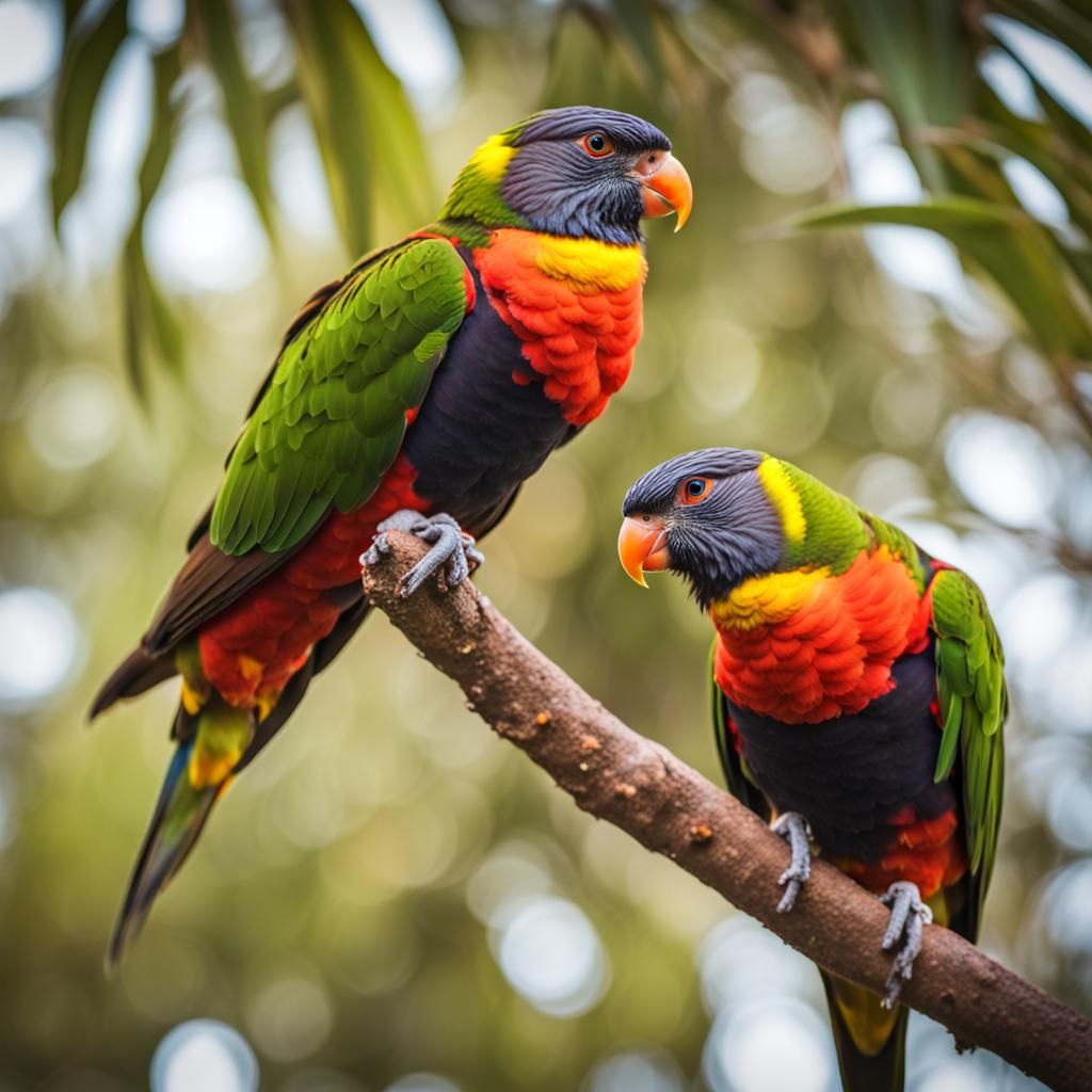 Lorikeets in Tree: Professional Photography