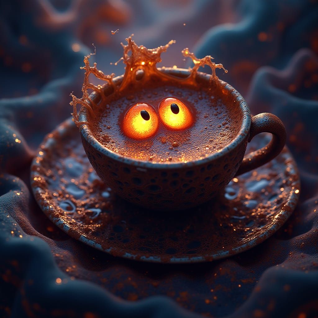Mystical Coffee Portrait in Unreal Engine 5 Style