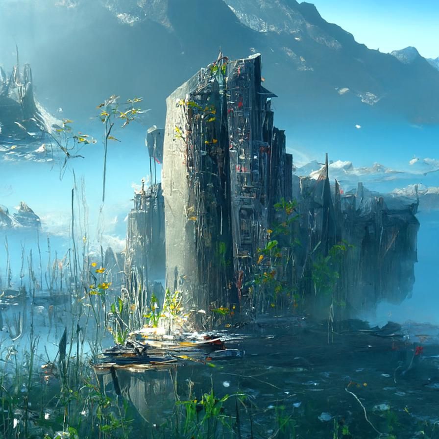 Post-Apocalyptic City Reclaimed in Digital Illustration