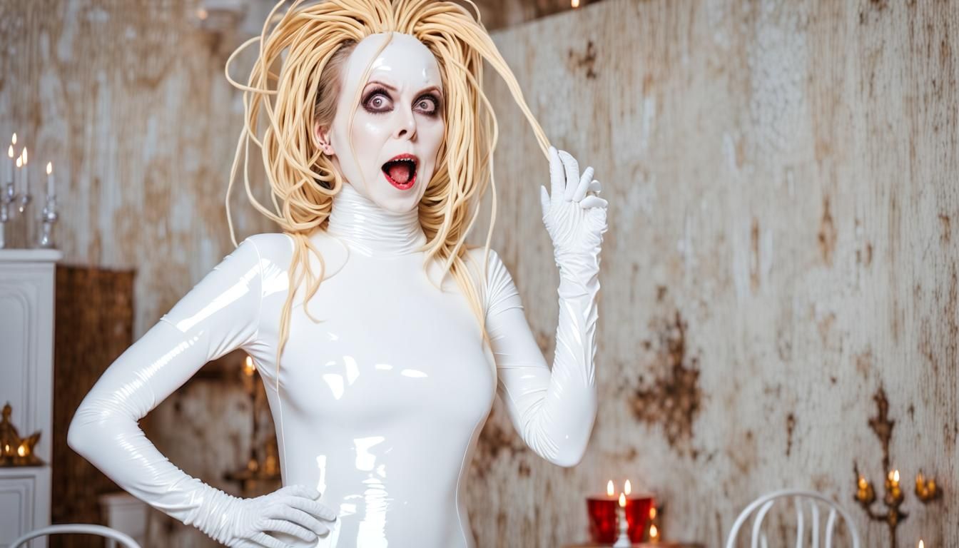 Horror Spaghetti Hair Woman at Party