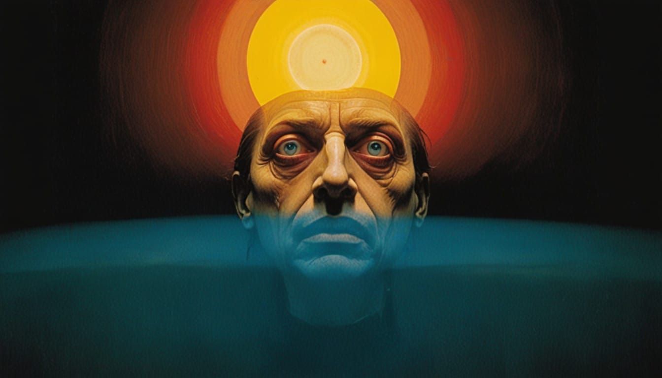 Surrealist Mannequin Face in Darkness