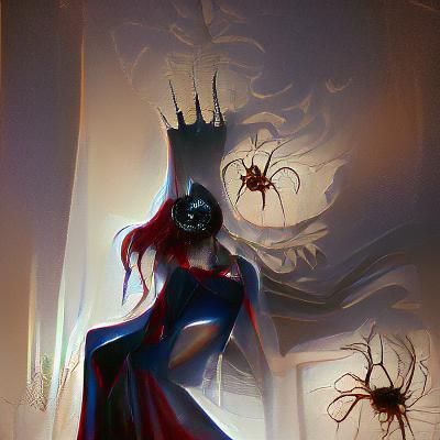Sinister Spider Queen in Dark Fantasy Style