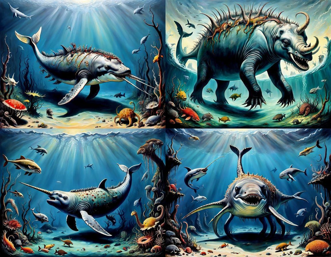 Surreal Hybrid Creature in Romantic Style