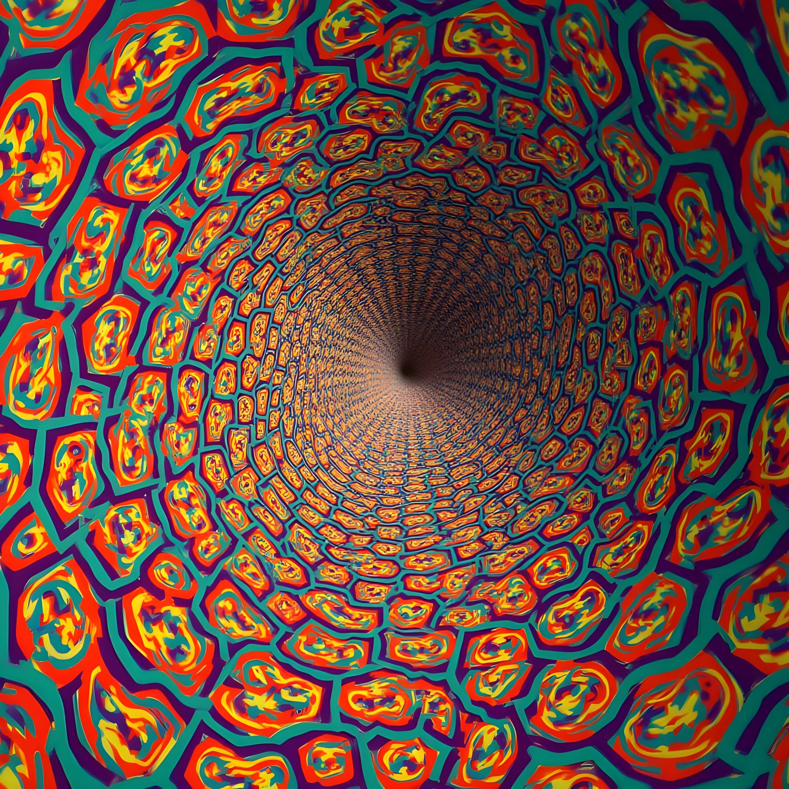 Op Art Ulam Spiral with Numbers