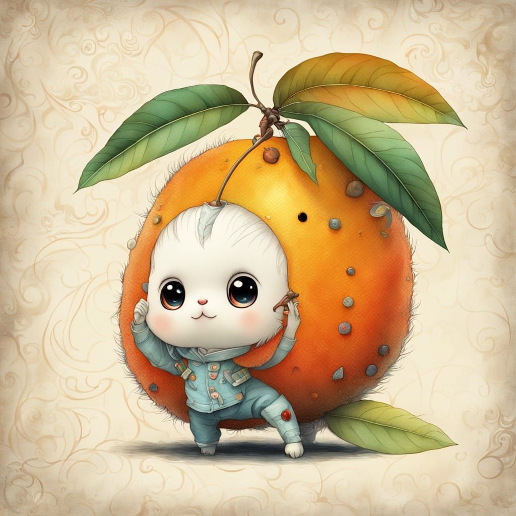 Chibi Mango in Vibrant Anime Style