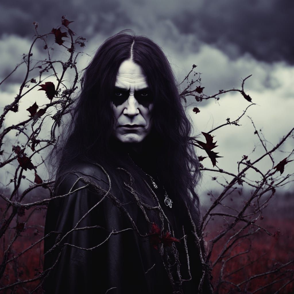 Gothic Model in Dark Fantasy Landscape