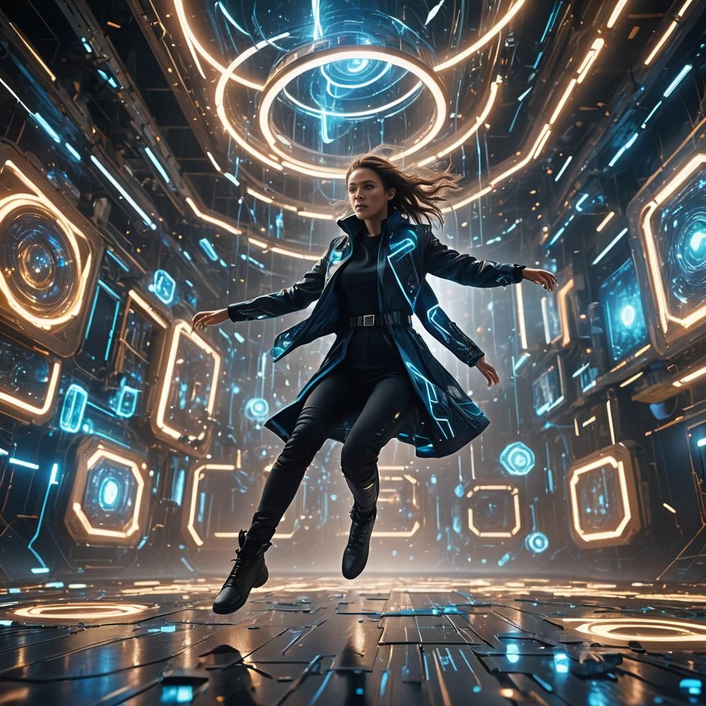 Futuristic Tesseract Fashion Device in Digital Art