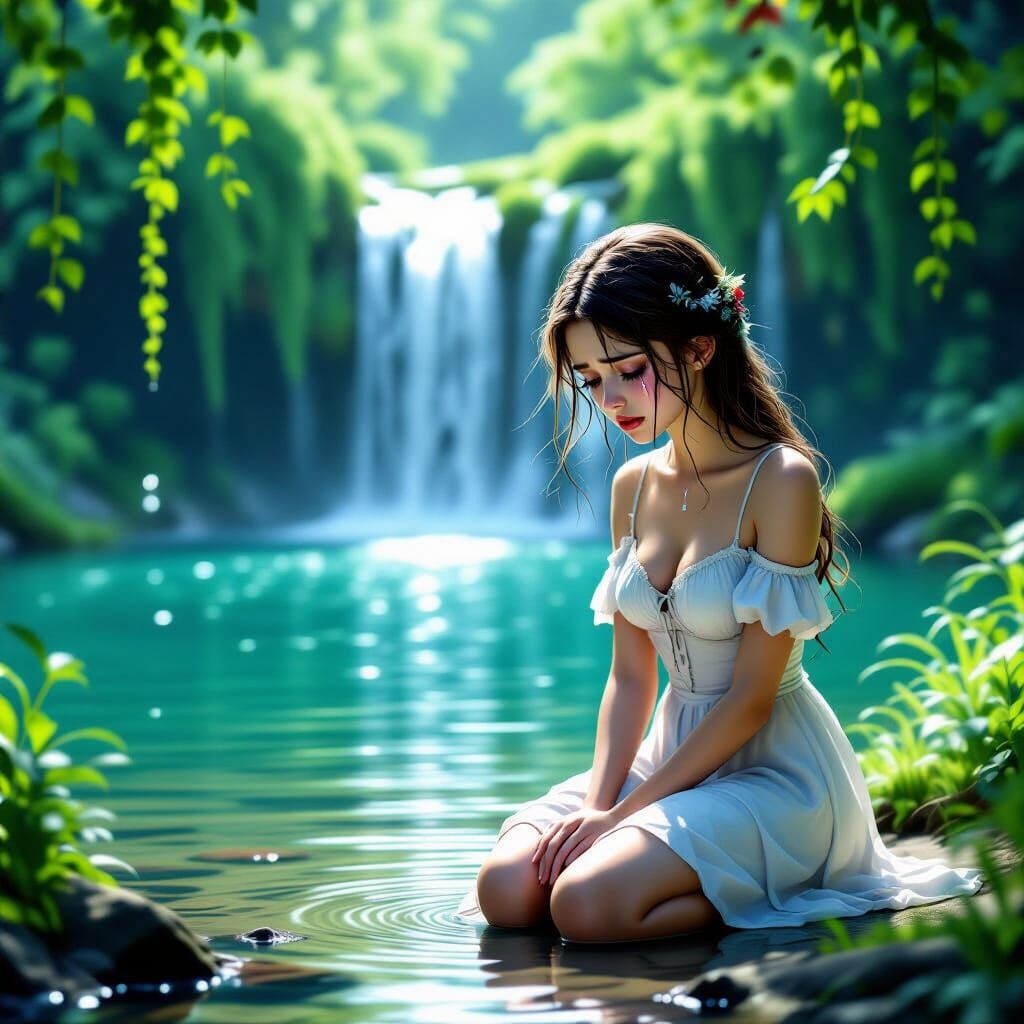 Heartbroken Fantasy Girl by Tranquil Lake