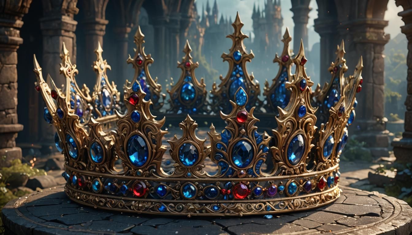 Royal Fantasy Crown in Detailed Matte Painting Style
