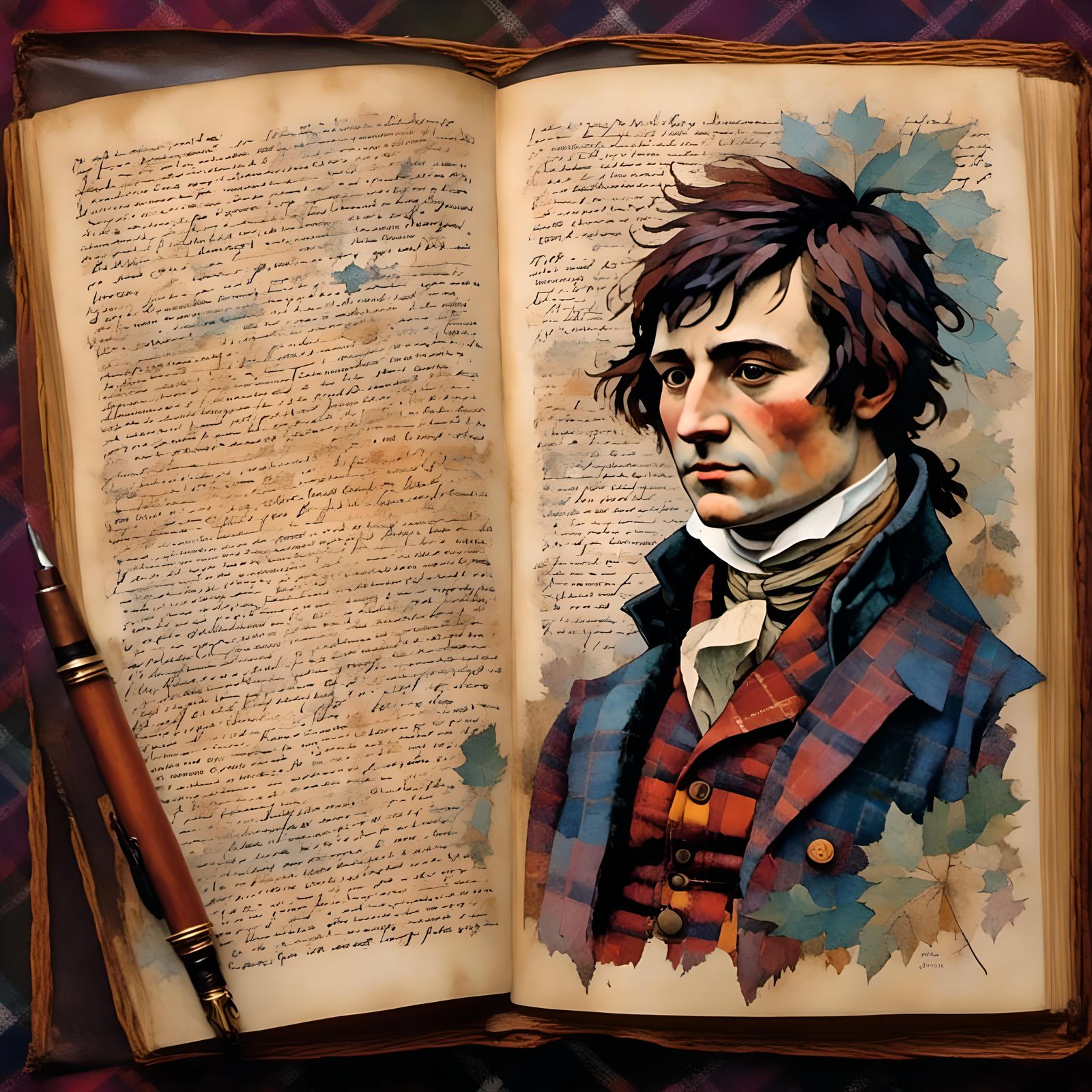 Portrait of a Poet Writing with Fountain Pen