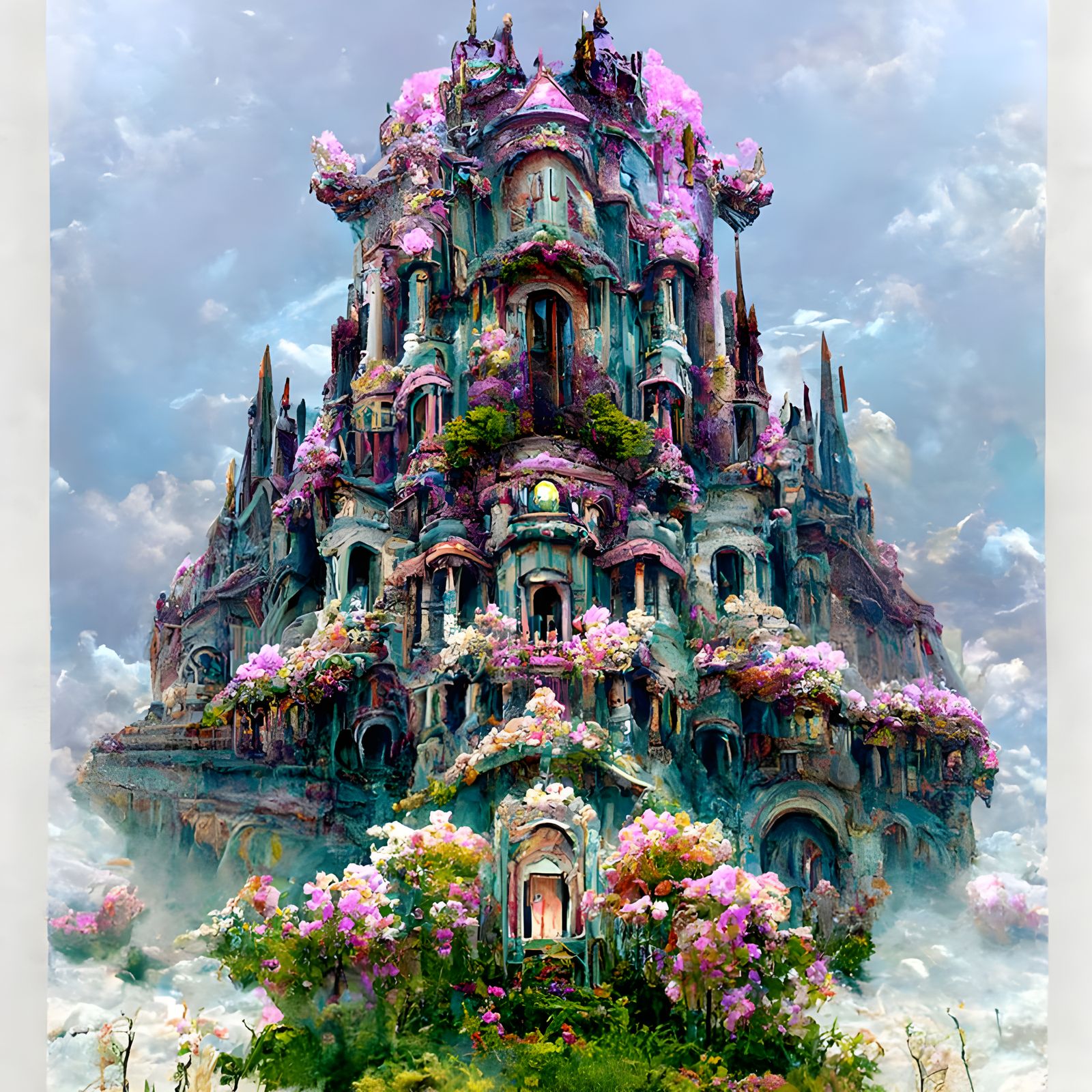 Elaborate Pastel Castle from a Parallel Universe