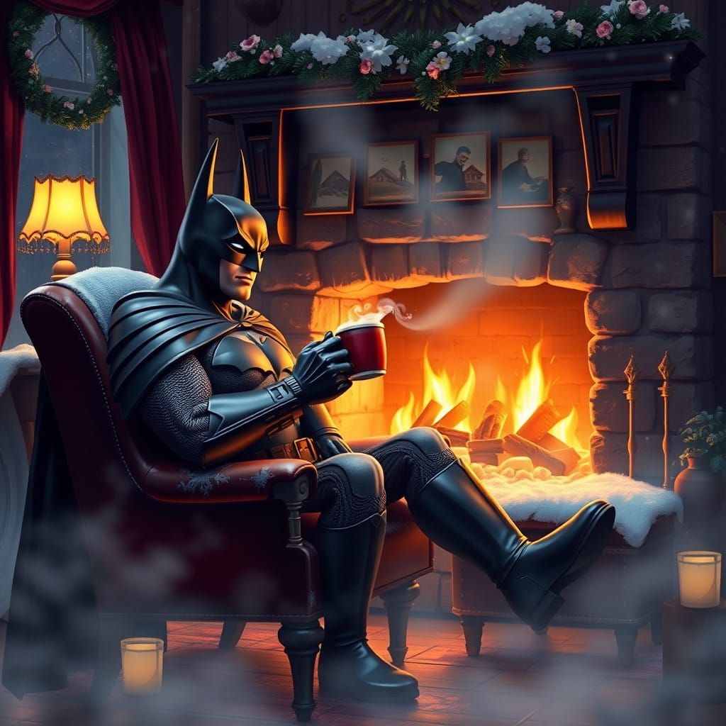 Batman Cozy by the Fire