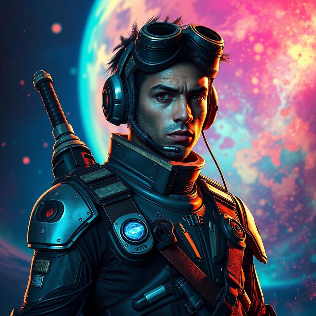 Epic Sci-Fi Portrait with Intricate Costume