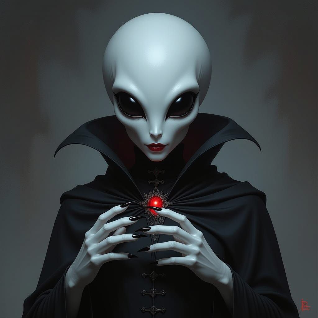 Chilling Alien Vampire Hybrid Concept Art
