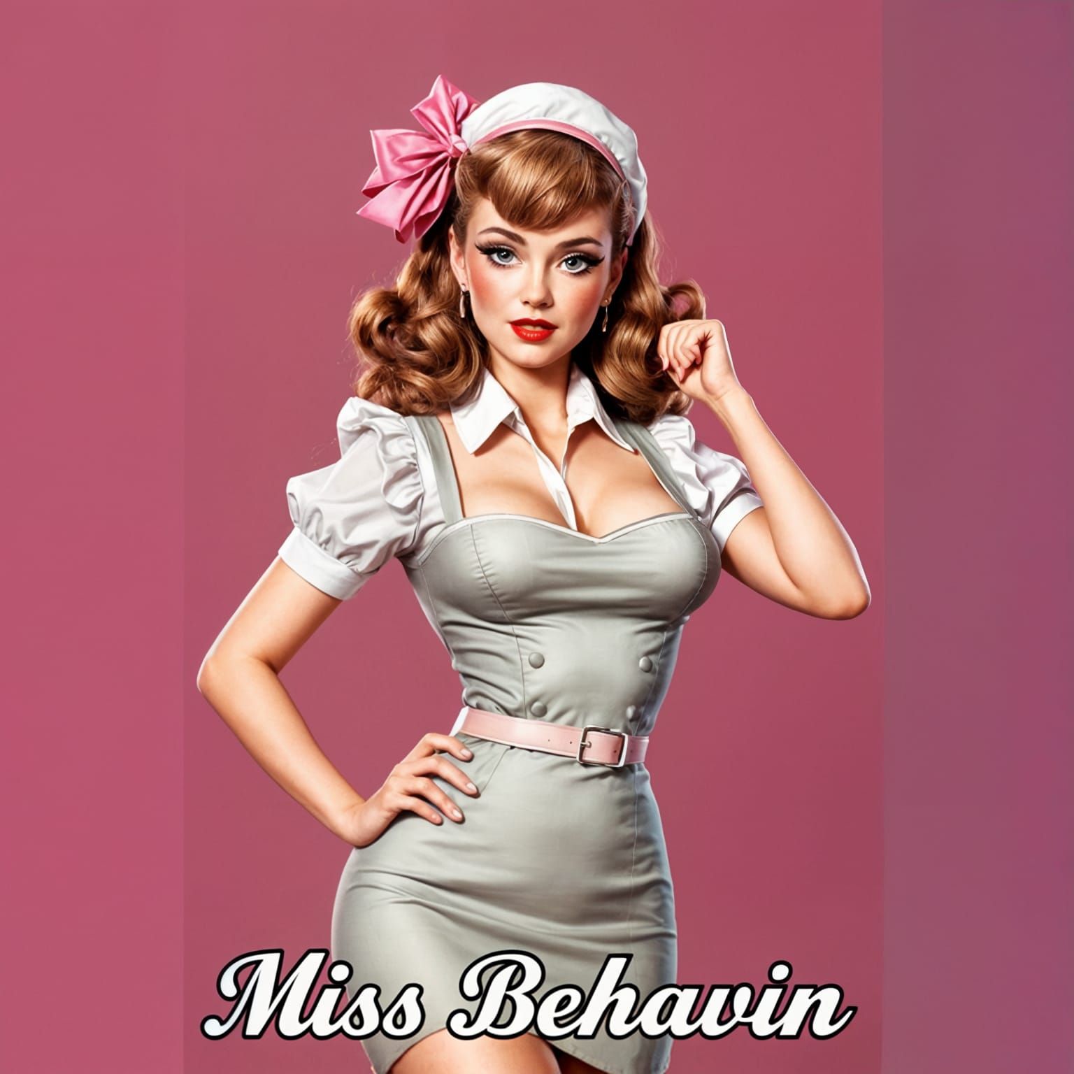 Retro 1960s Pin-Up Waitress