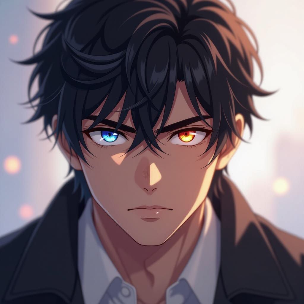 Protective Anime Figure With Intense Gaze