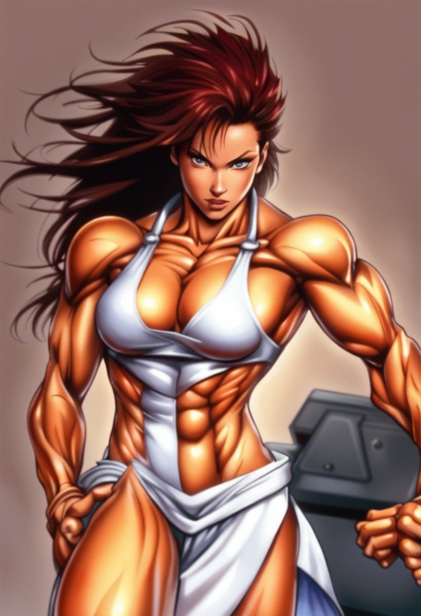 Ultra Detailed  anime portrait of Female bodybuilder <lora:Wendy Mcmaster:1.0>,Full Body View, as a The King of Fighters...