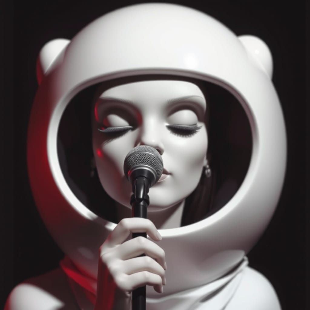 Abstract Electric Human Form in Blue