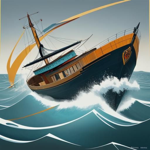 Cubist Harbor at Dawn in Style of Albert Gleizes