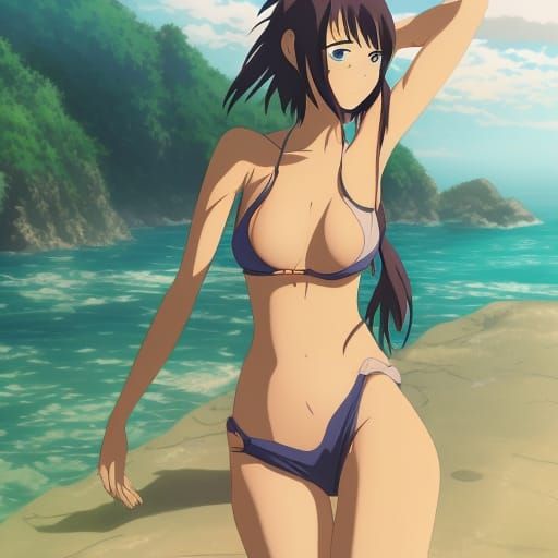 Anime Girl in Bikini: Studio Ghibli Style