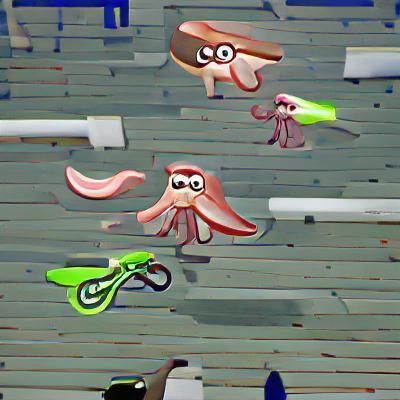 Bioluminescent Squid in Neon Colors