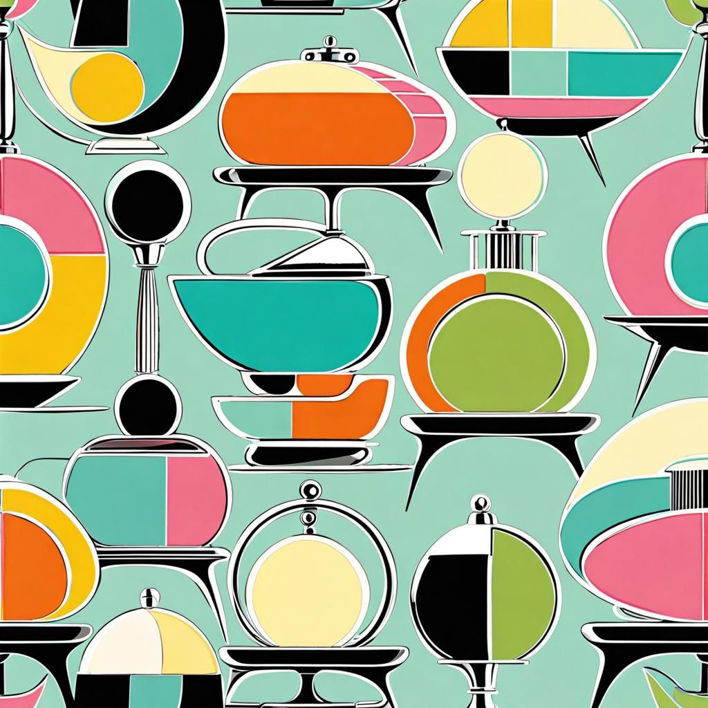 Futuristic Mid-Century Modern Design in Pastel Colors