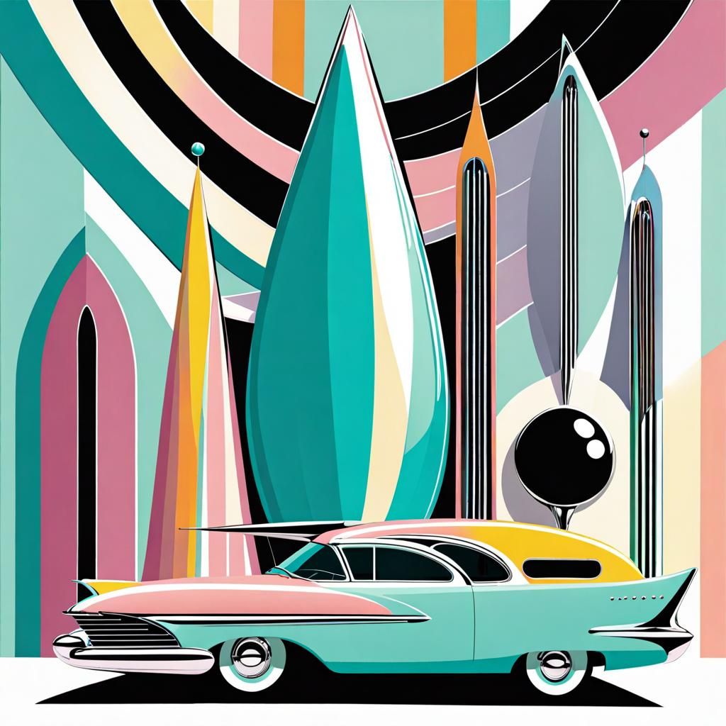 Futuristic Mid-Century Modern Design with Chrome Accents