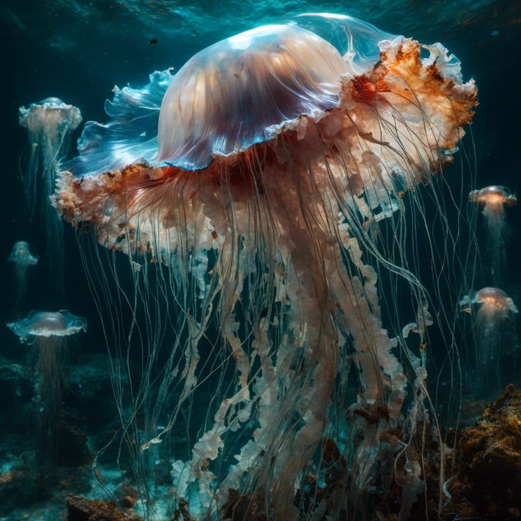 Recycled Plastic Jellyfish: Pino Daeni Style