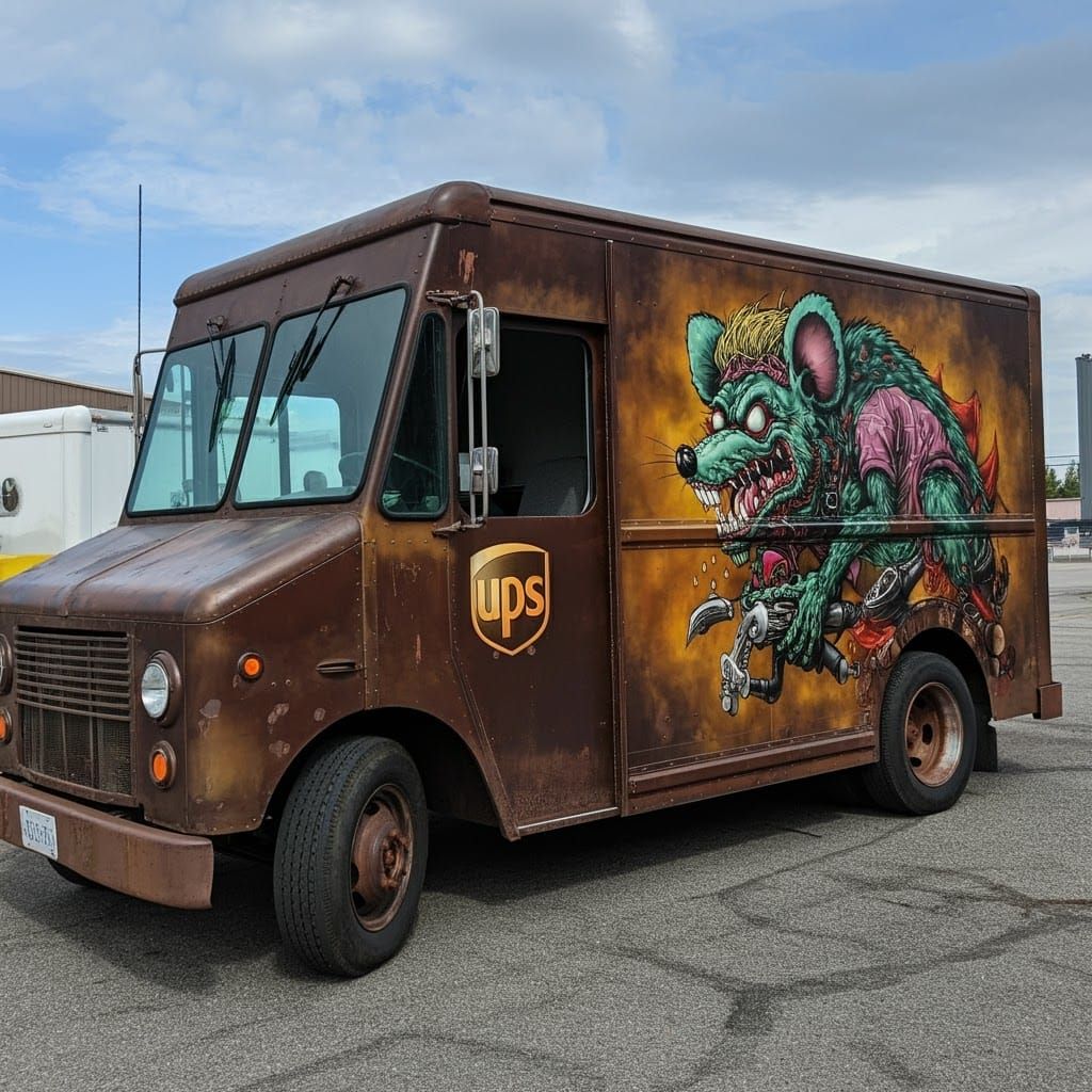 UPS Delivery Truck Displays Lowbrow Ratfink Mural