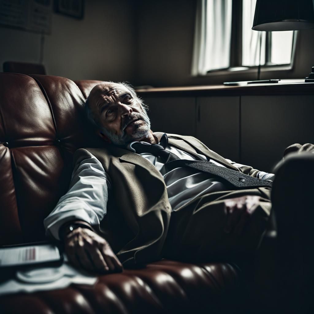 Psychiatrist Counseling Doctor in Somber Portrait