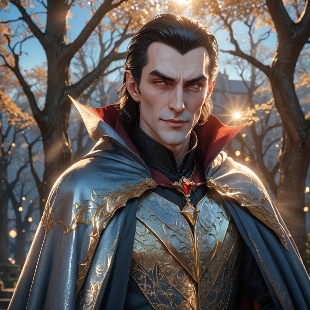 Benevolent Dracula in Manga-Inspired 3D Anime Art