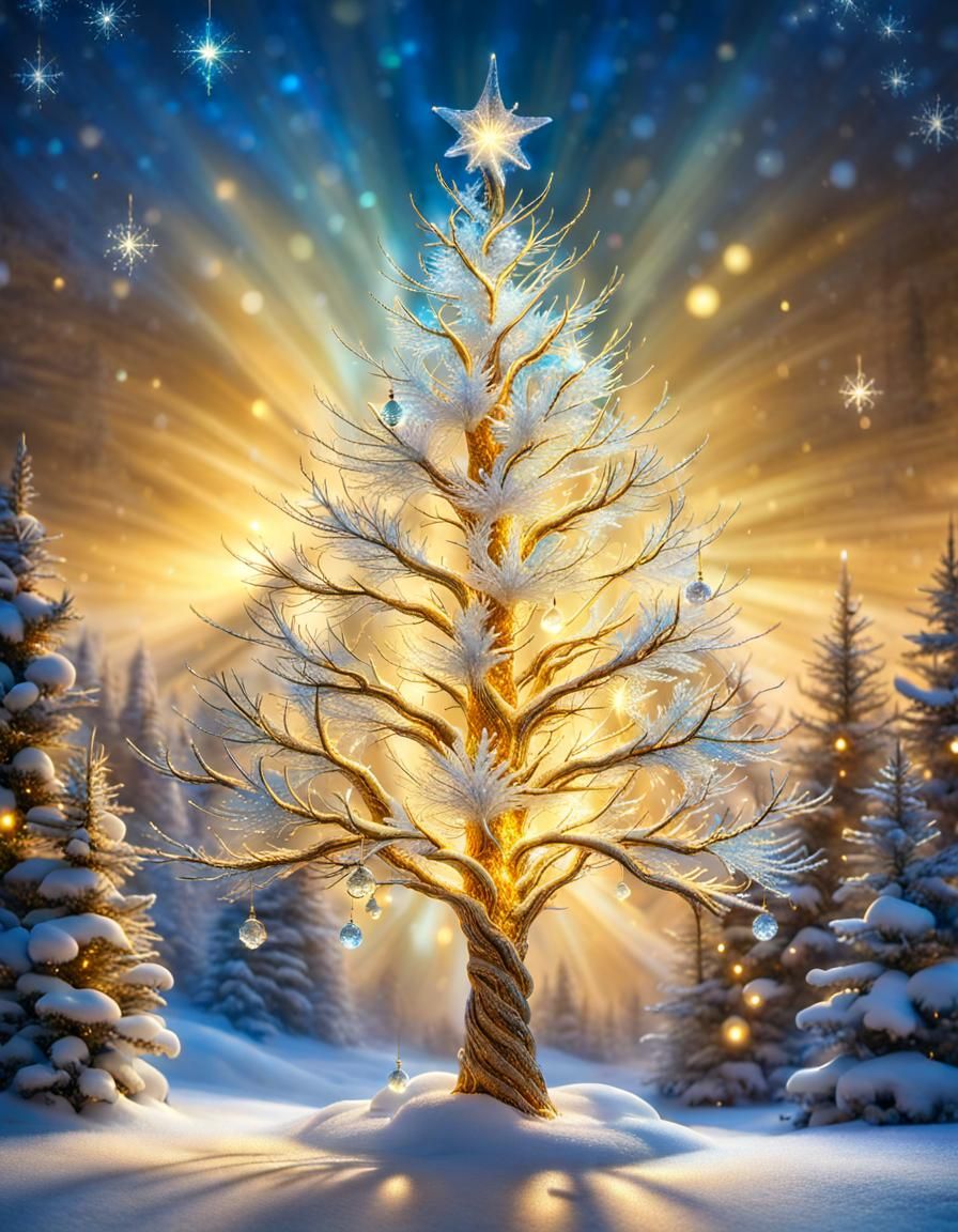 Light and Glass Christmas Tree