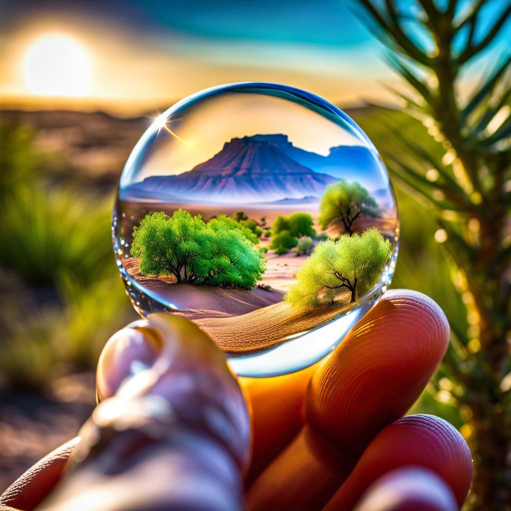 Magical Nature Reflection in Water Drop