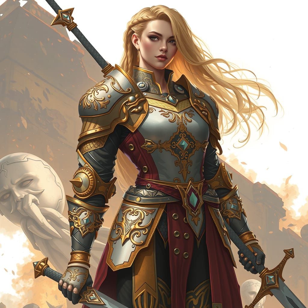 Majestic Female Deity Embodies Justice and Truth in Golden A...