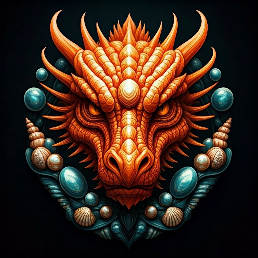 Futuristic Fiery Dragon in Tribal-Modern Style