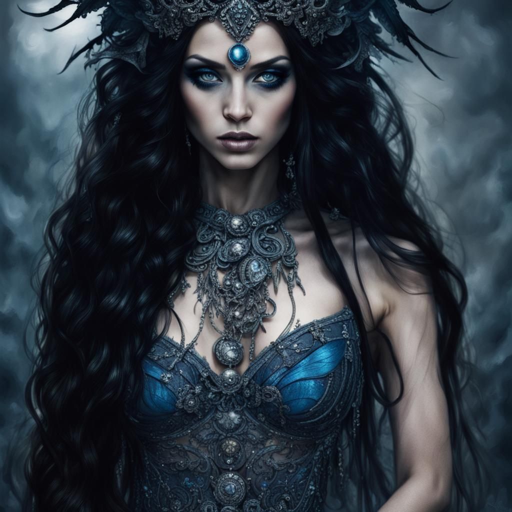 Sinister Dark Fairy Goddess Portrait