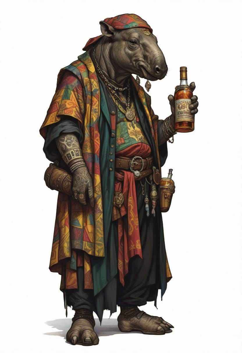 18th-Century Tapir Innkeeper Illustration in Heroic Fantasy ...
