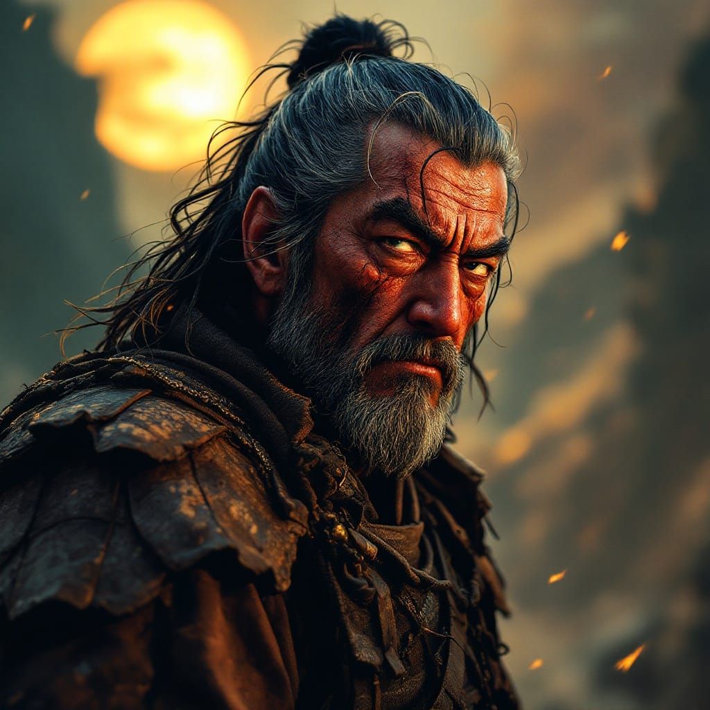 Ronin Warrior in Feudal Japan, Digital Painting