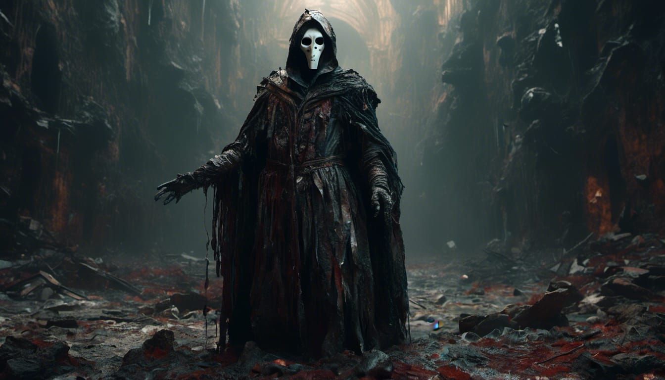 Death and Harlequin in Dark Fantasy Style