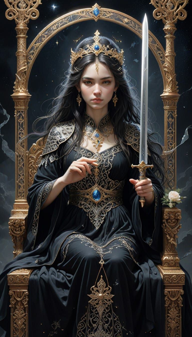 Regal Blind Justice in Velvet Robes