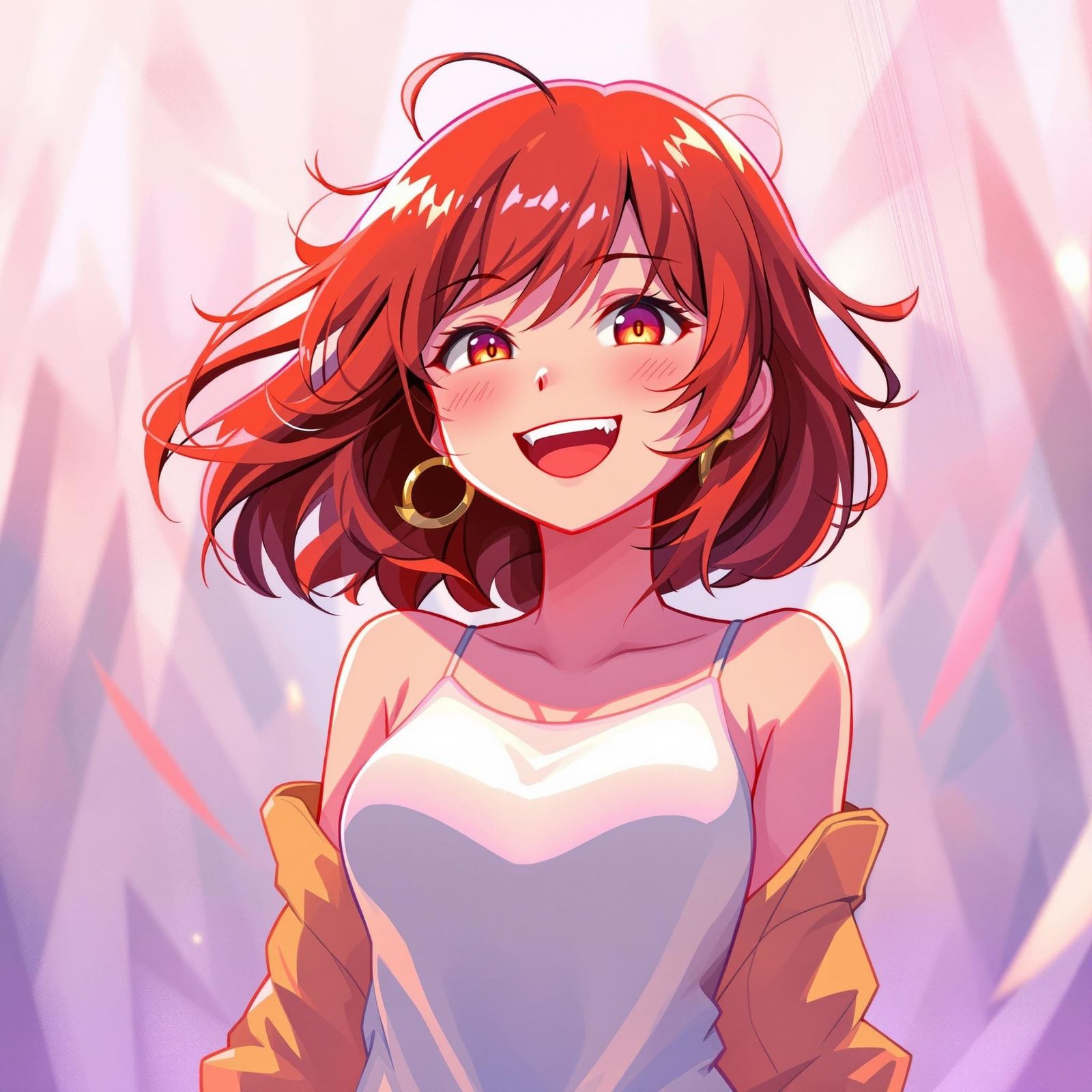 Vibrant Anime Woman with Confident Smile