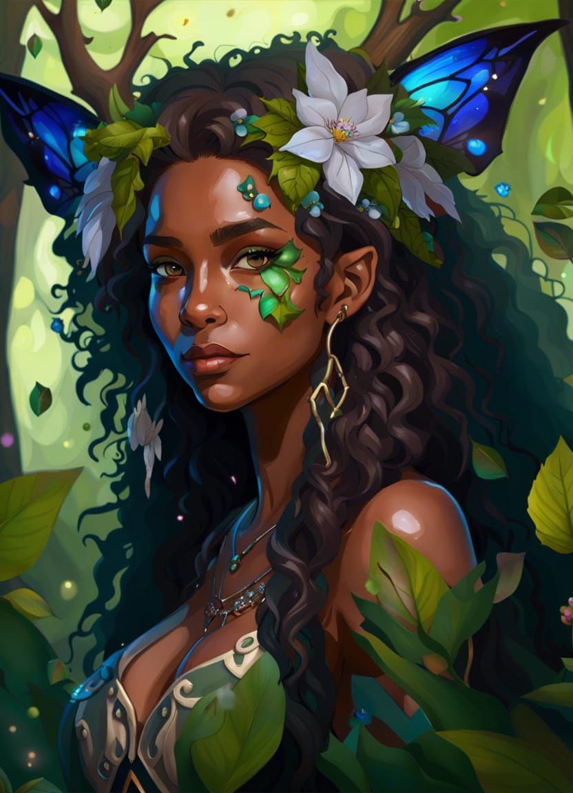 Enchanting Forest Goddess in Hyperrealistic Style
