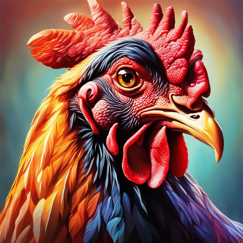 Hyperrealistic Chicken Splash Art Concept