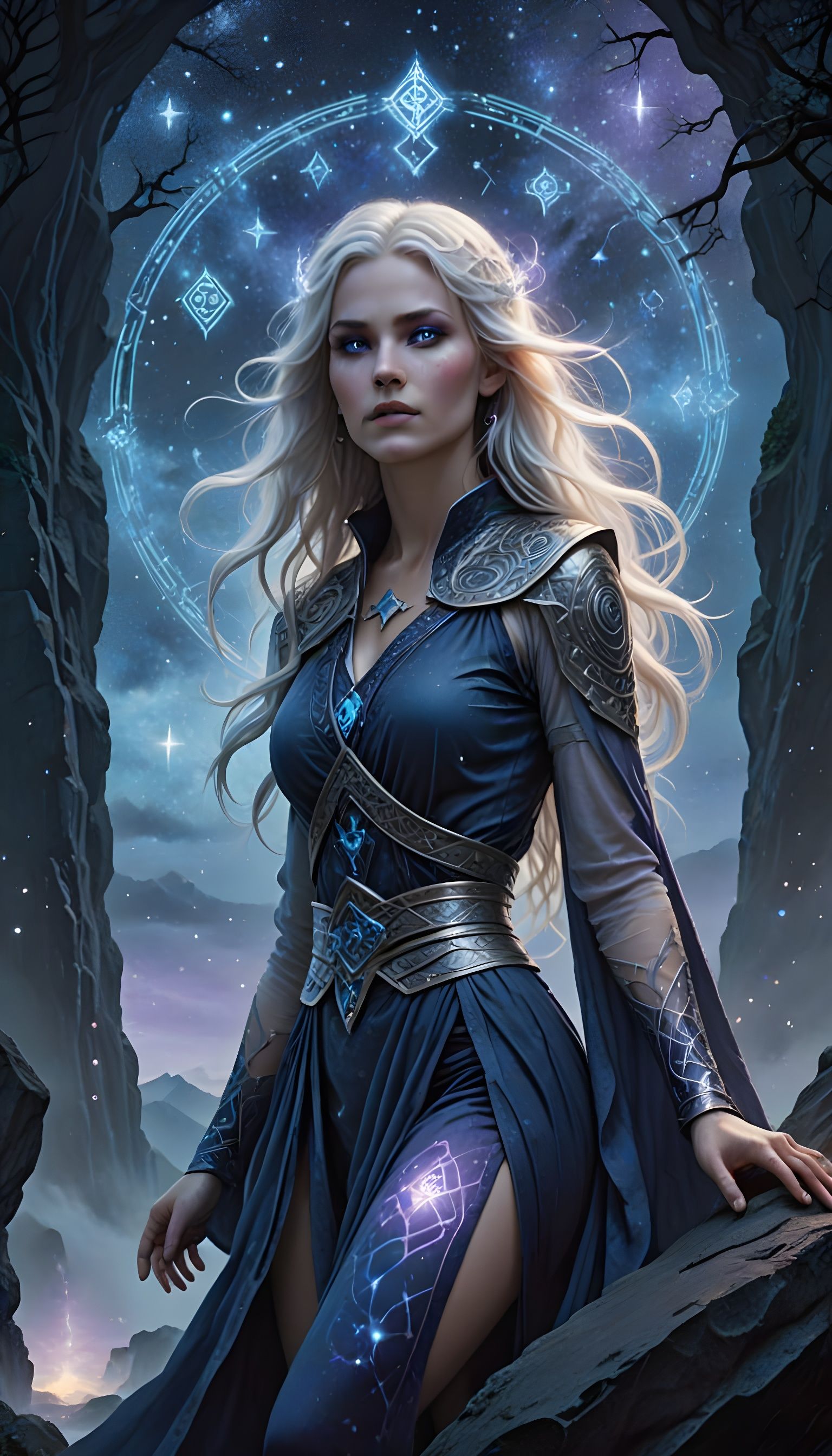 Ethereal Priestess of Divine Wisdom in Ancient Fantasy Lands...