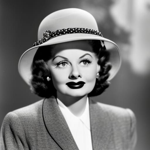 Young Lucille Ball Portrait, 1950s Style